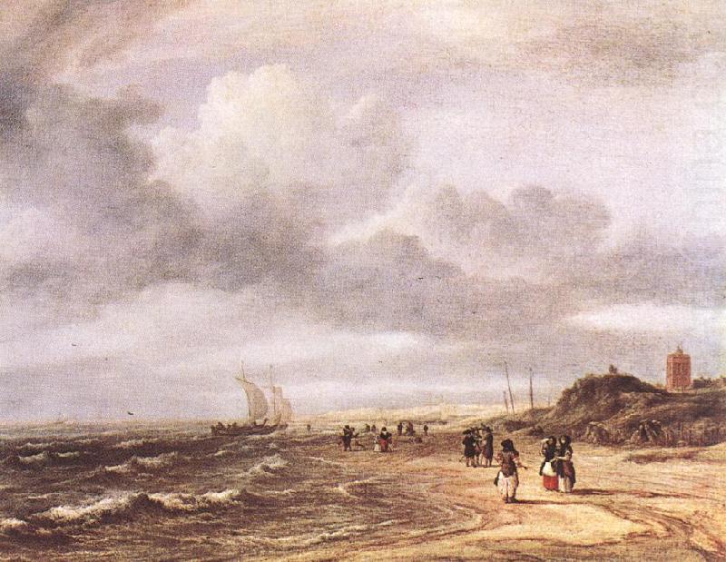 RUISDAEL, Jacob Isaackszon van The Shore at Egmond-an-Zee  d china oil painting image